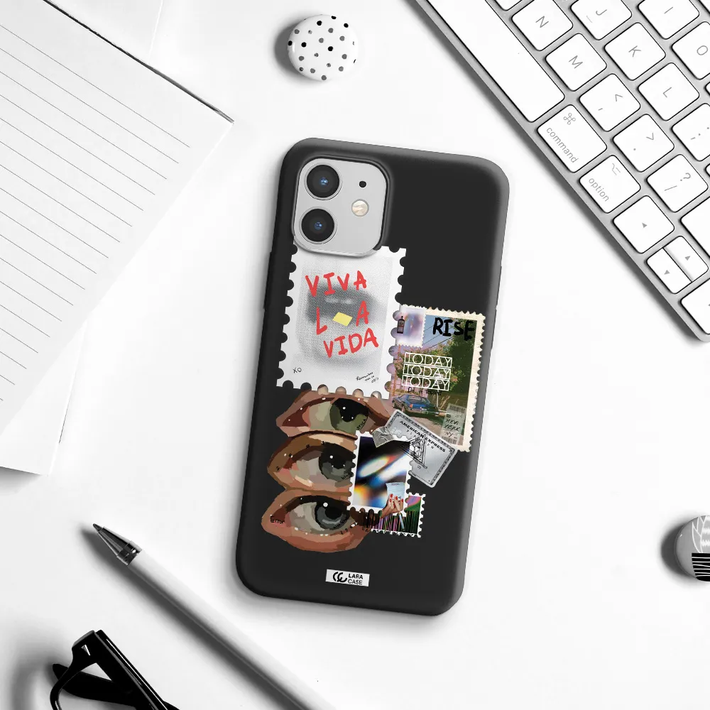 Stamp Apple iPhone 12 Silicone black Case