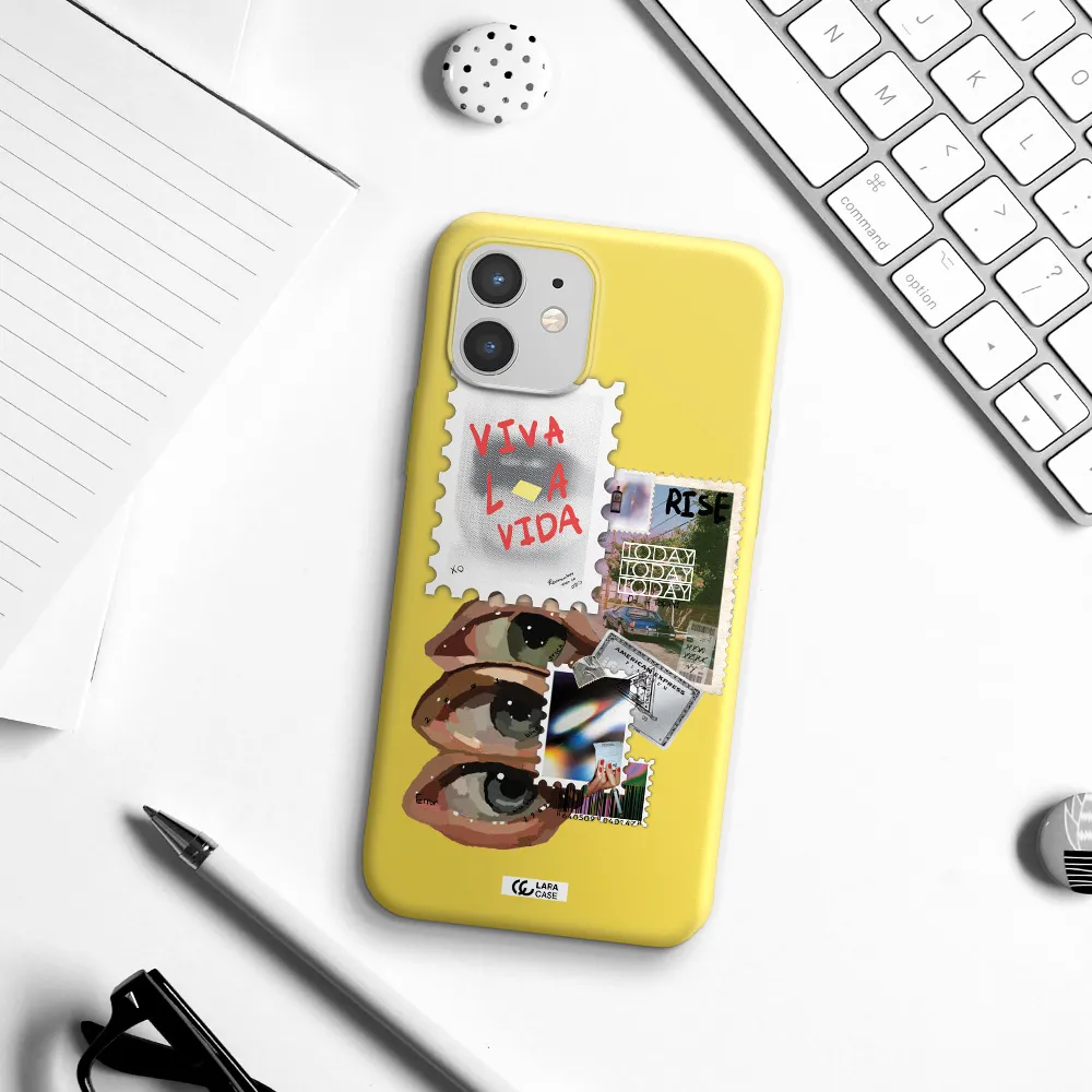 Stamp Apple iPhone 12 Silicone canary yellow Case