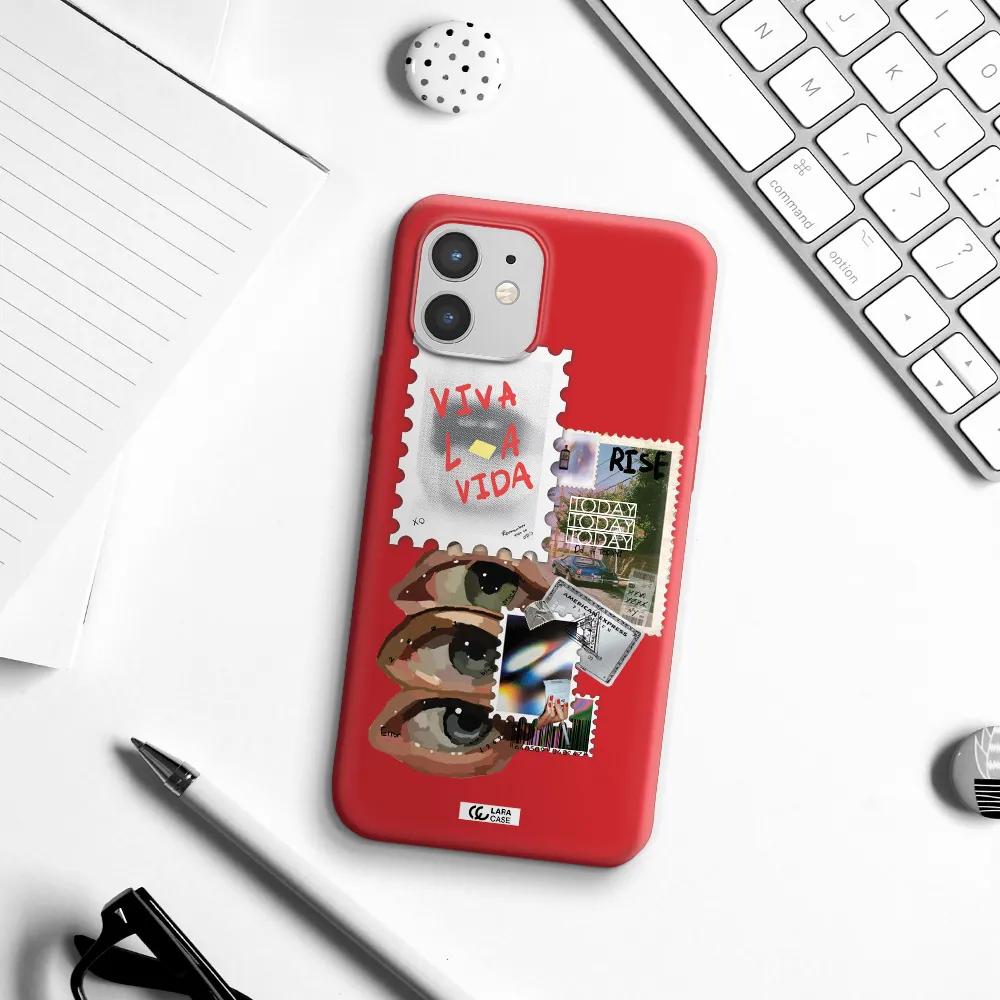 Stamp Apple iPhone 12 Silicone Imperial Red Case