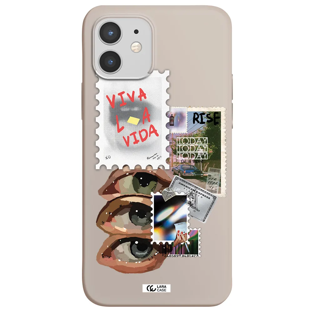 Stamp Apple iPhone 12 Silicone Stone Case