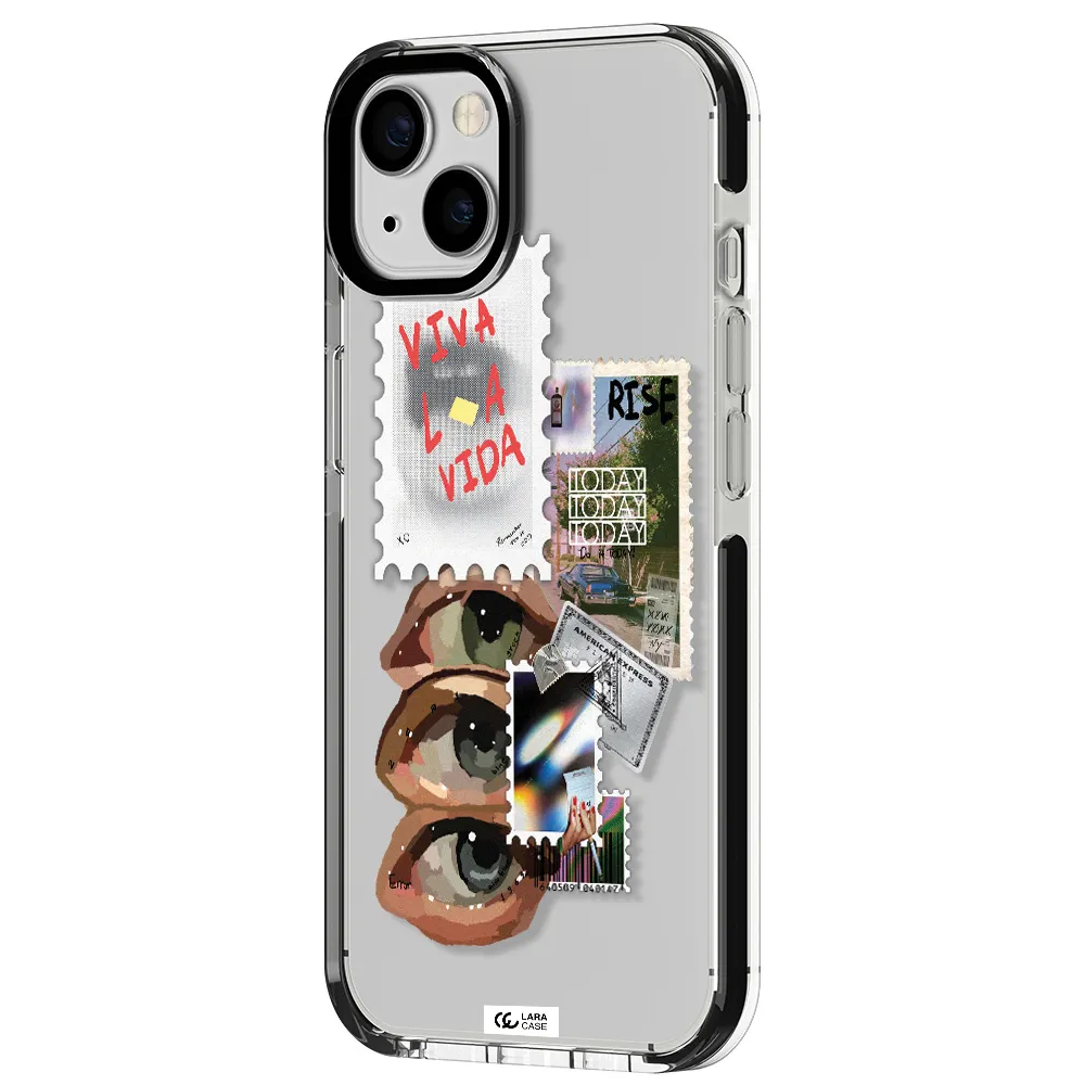 Stamp Apple iPhone 13 impact black border Case