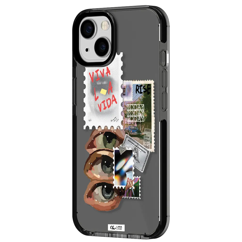 Stamp Apple iPhone 13 impact Smoke Black Case