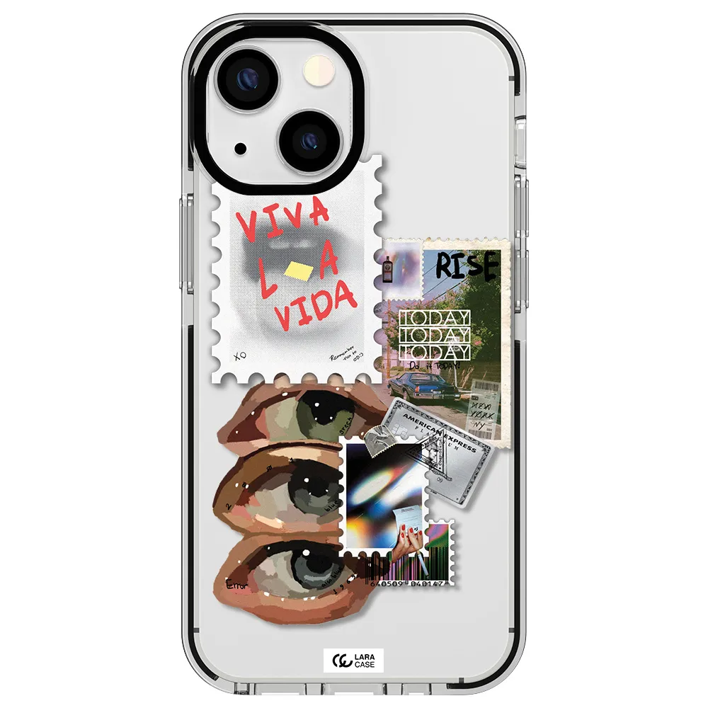 Stamp Apple iPhone 13 mini impact black border Case