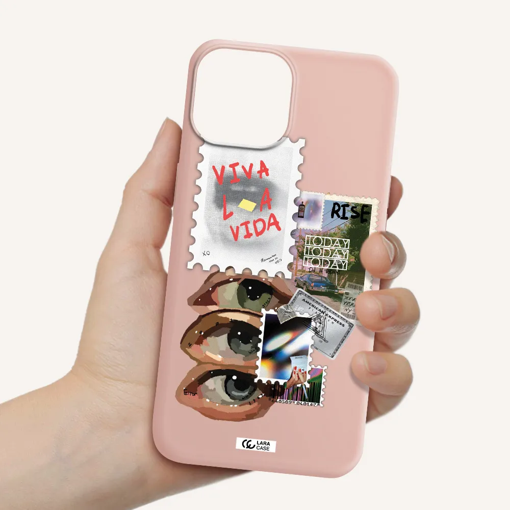 Stamp Apple iPhone 13 mini Silicone pastel pink Case
