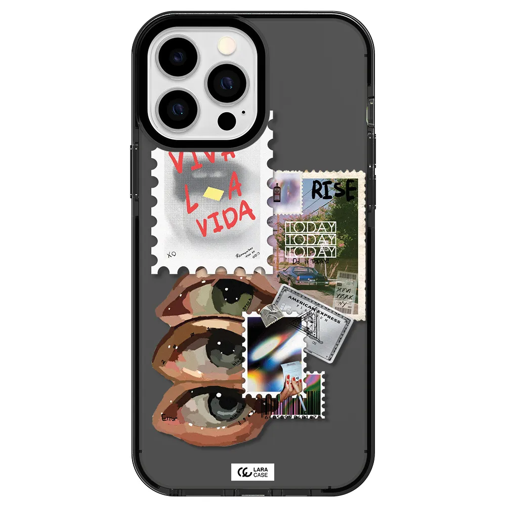 Stamp Apple iPhone 13 Pro Max impact Smoke Black Case