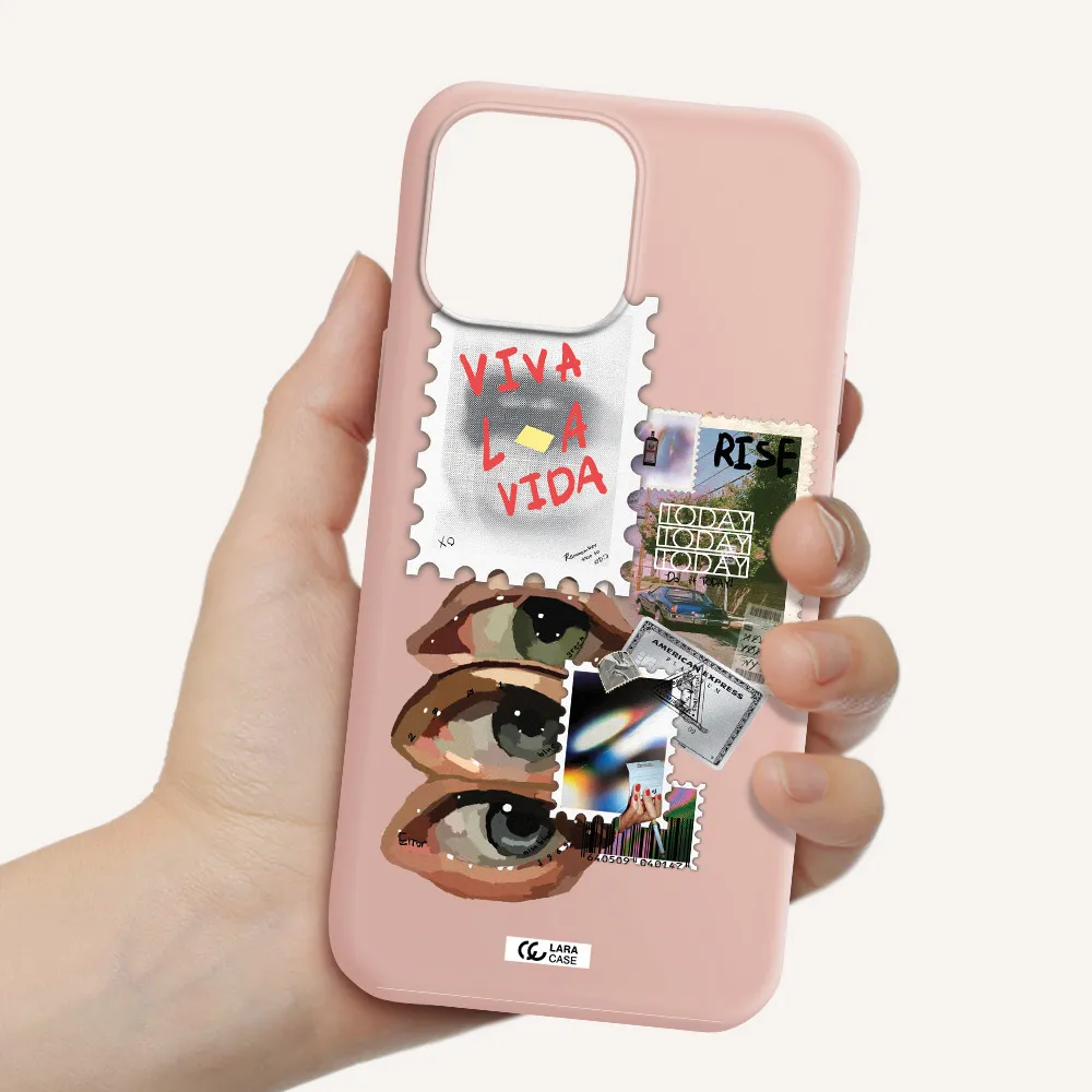 Stamp Apple iPhone 13 Pro Max Silicone pastel pink Case