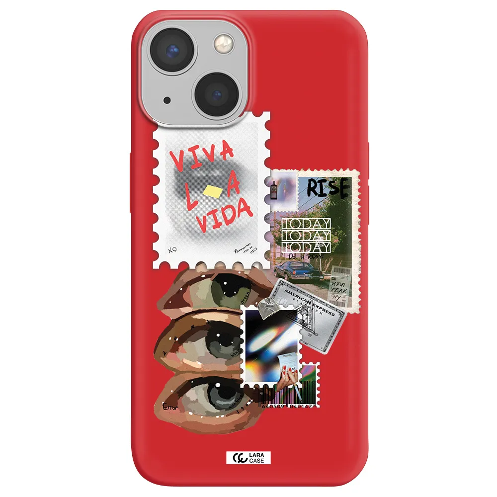 Stamp Apple iPhone 13 Silicone Imperial Red Case