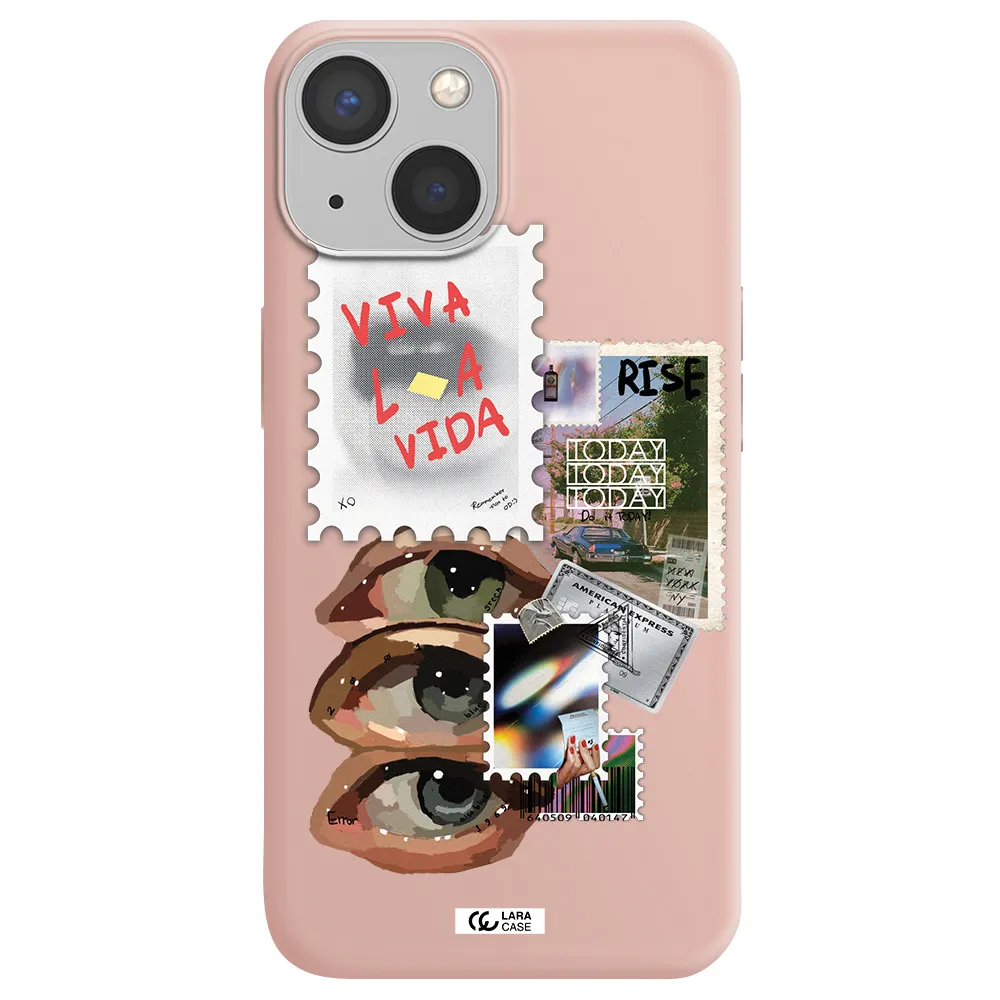 Stamp Apple iPhone 13 Silicone pastel pink Case