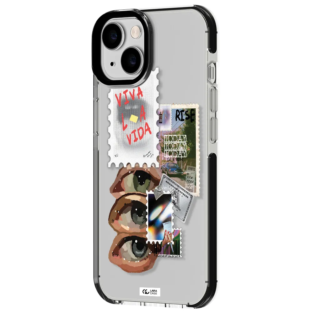 Stamp Apple iPhone 14 impact black border Case