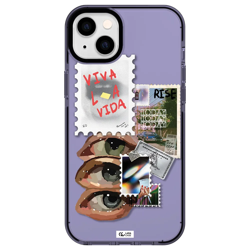 Stamp Apple iPhone 14 plus impact Lilac Case