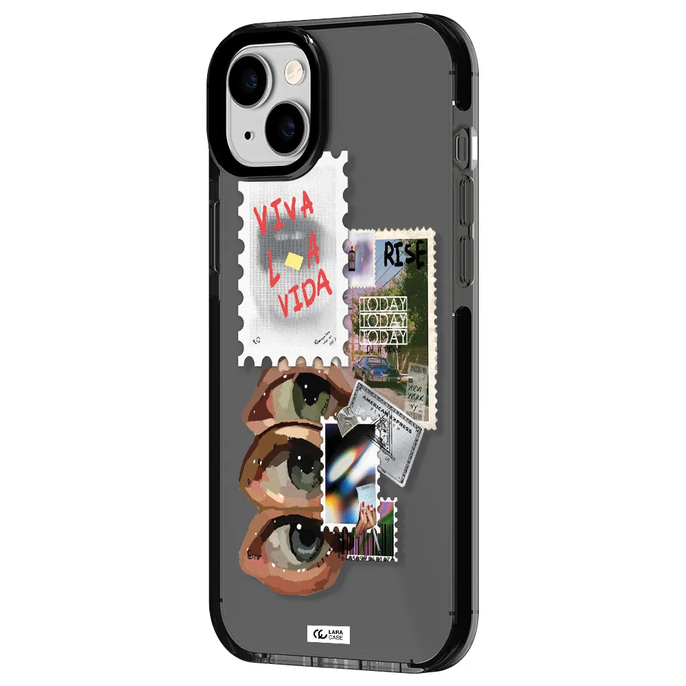 Stamp Apple iPhone 14 plus impact Smoke Black Case