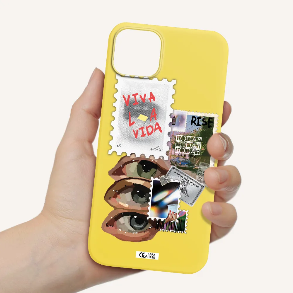 Stamp Apple iPhone 14 plus Silicone canary yellow Case