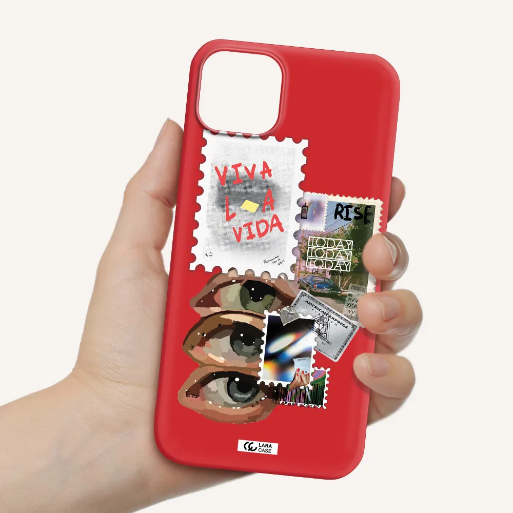 Stamp Apple iPhone 14 plus Silicone Imperial Red Case