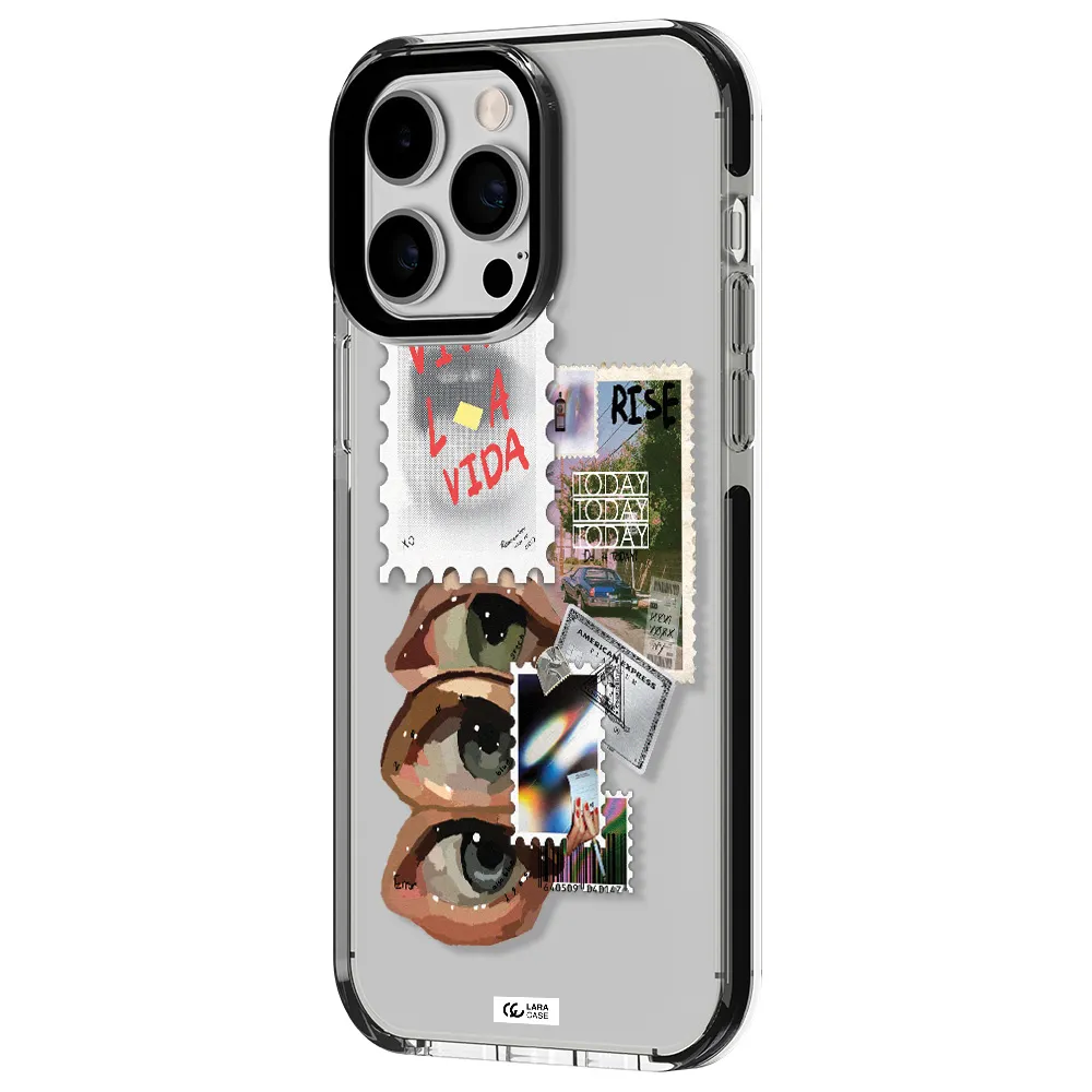 Stamp Apple iPhone 14 pro max impact black border Case