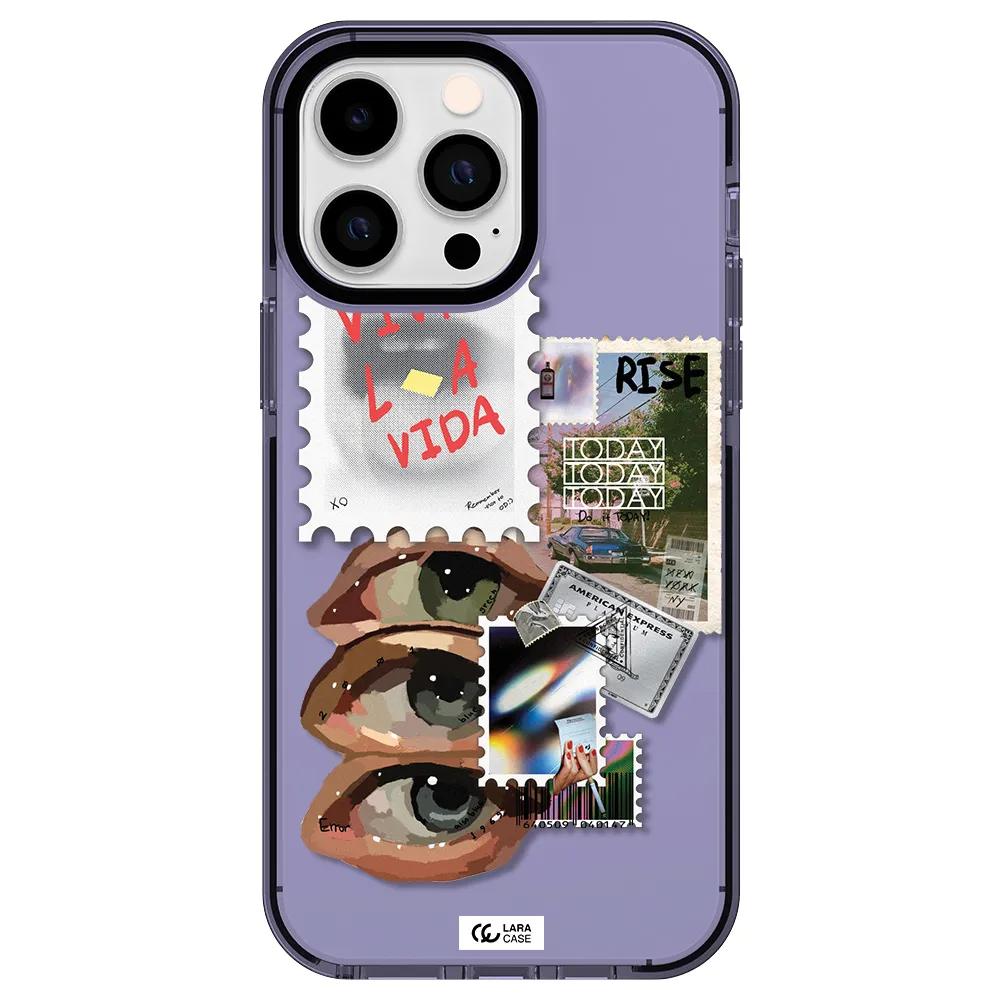 Stamp Apple iPhone 14 pro max impact Lilac Case