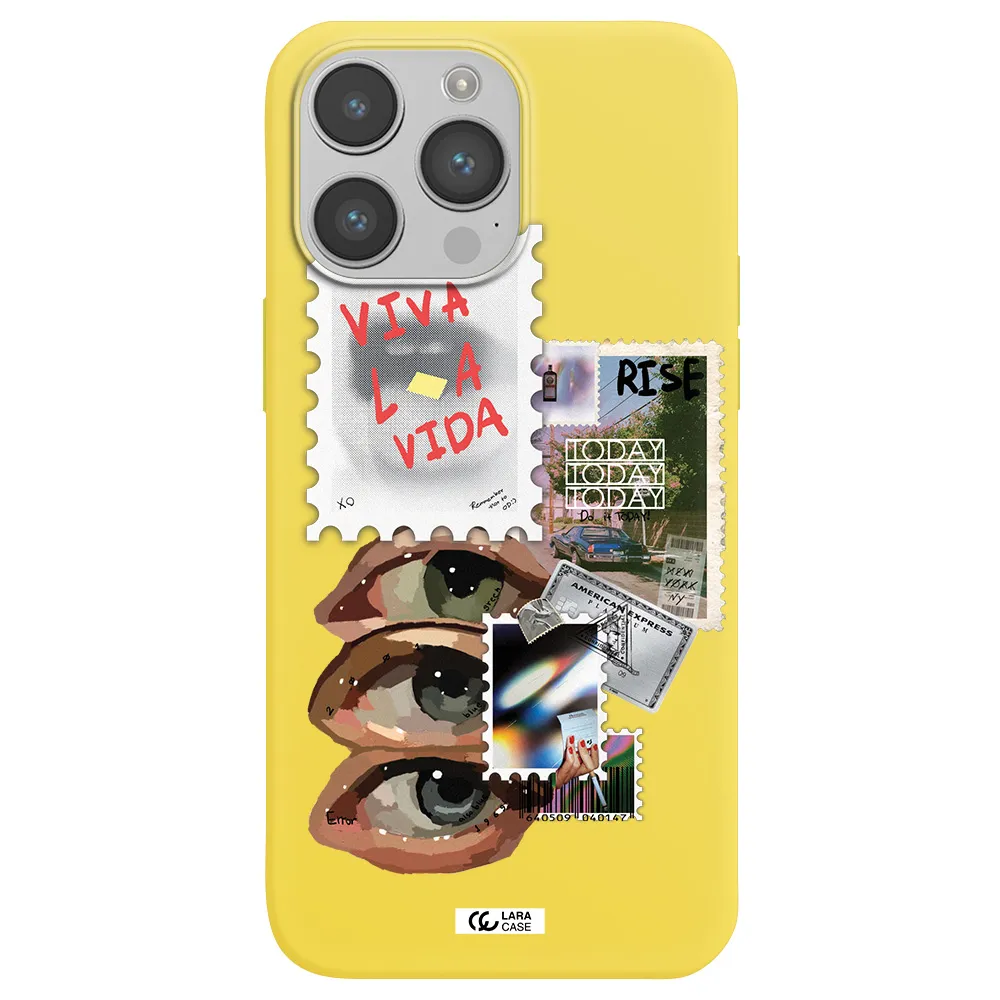 Stamp Apple iPhone 14 pro max Silicone canary yellow Case