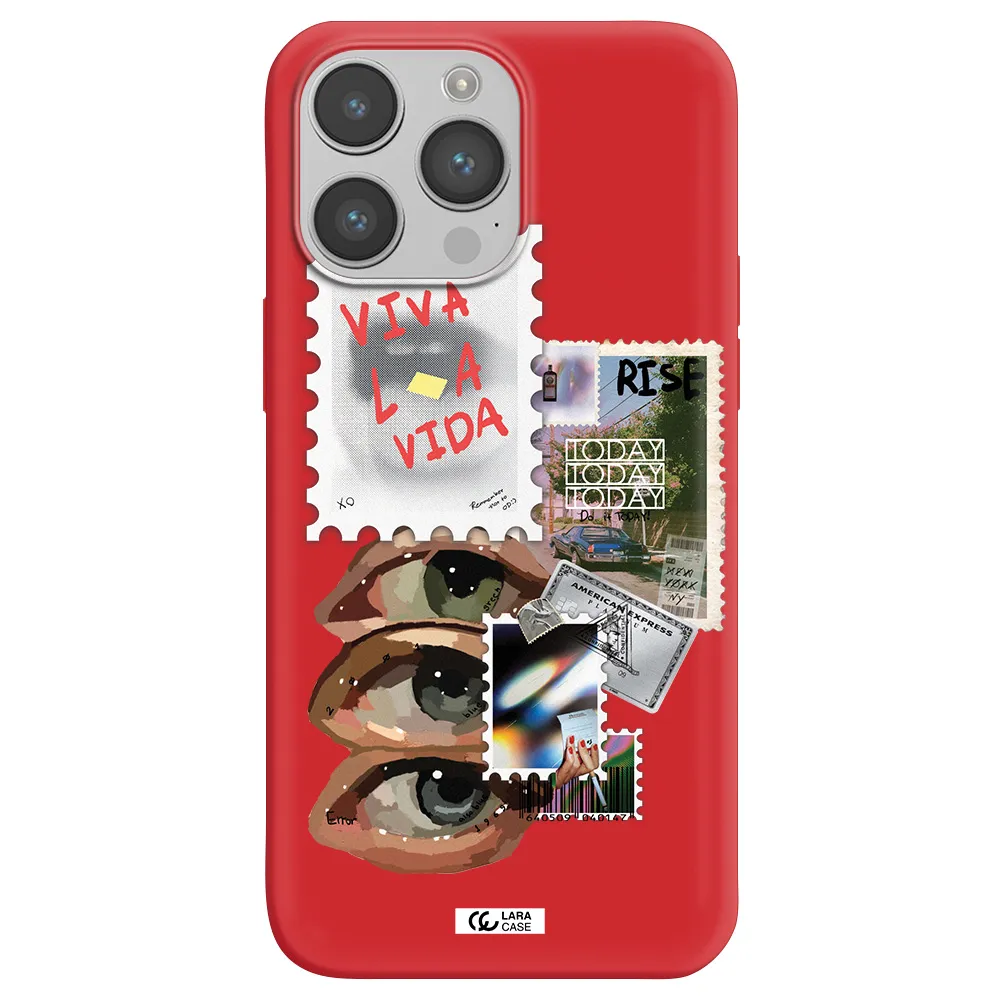 Stamp Apple iPhone 14 pro max Silicone Imperial Red Case