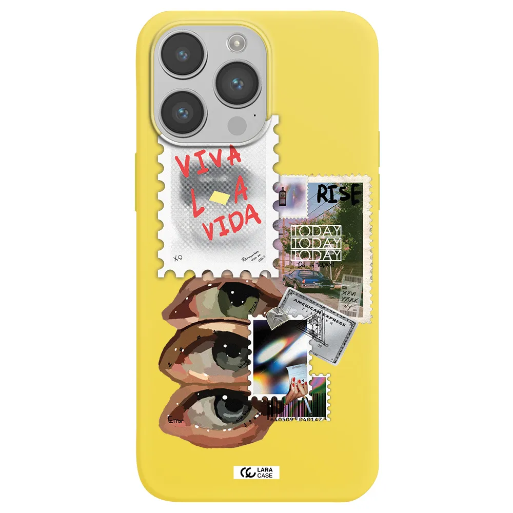 Stamp Apple iPhone 14 pro Silicone canary yellow Case
