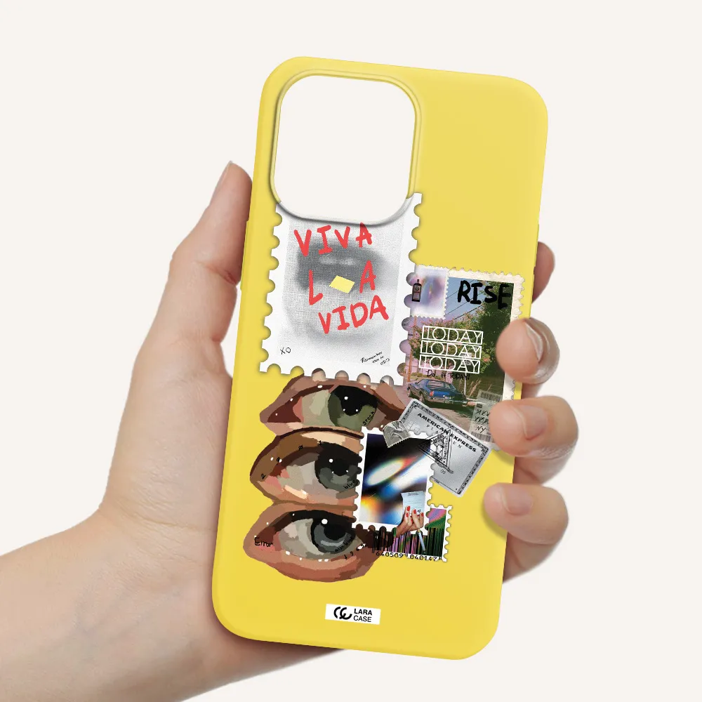 Stamp Apple iPhone 14 pro Silicone canary yellow Case