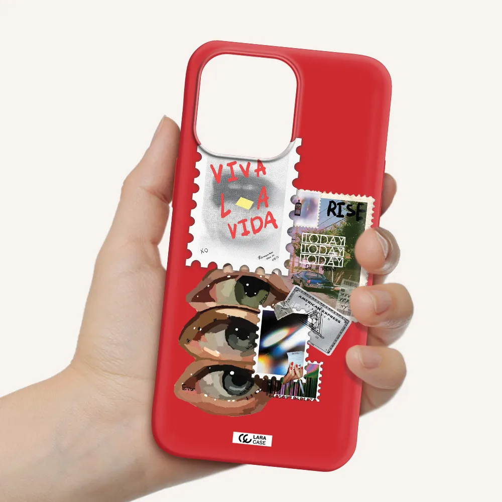Stamp Apple iPhone 14 pro Silicone Imperial Red Case