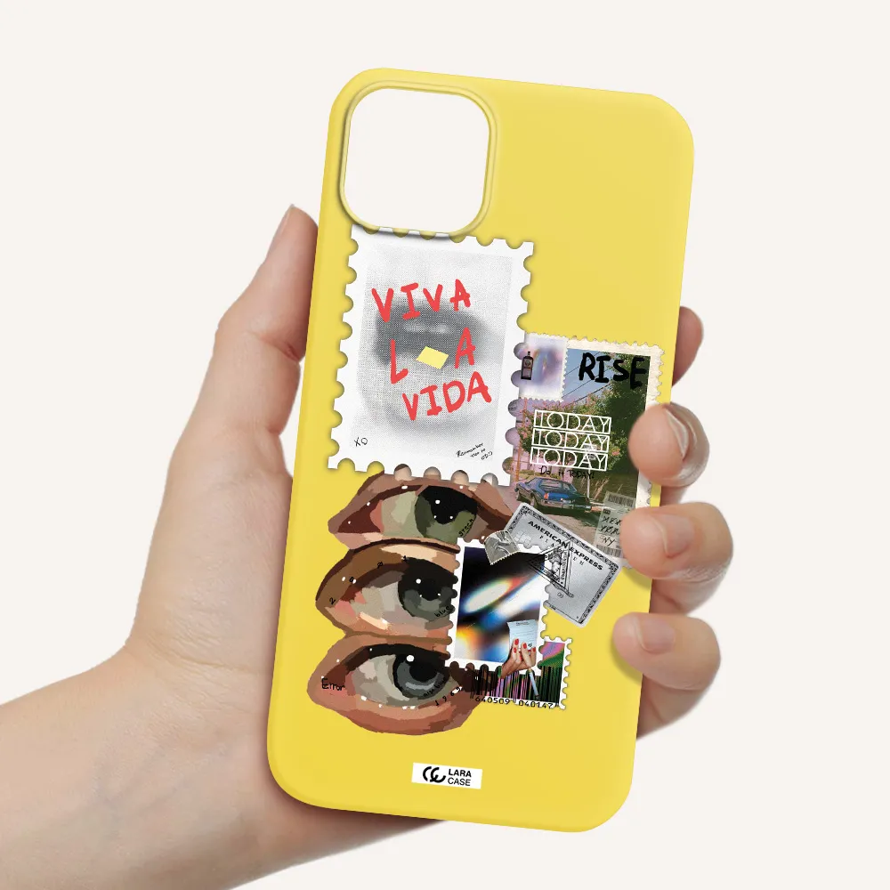 Stamp Apple iPhone 14 Silicone canary yellow Case