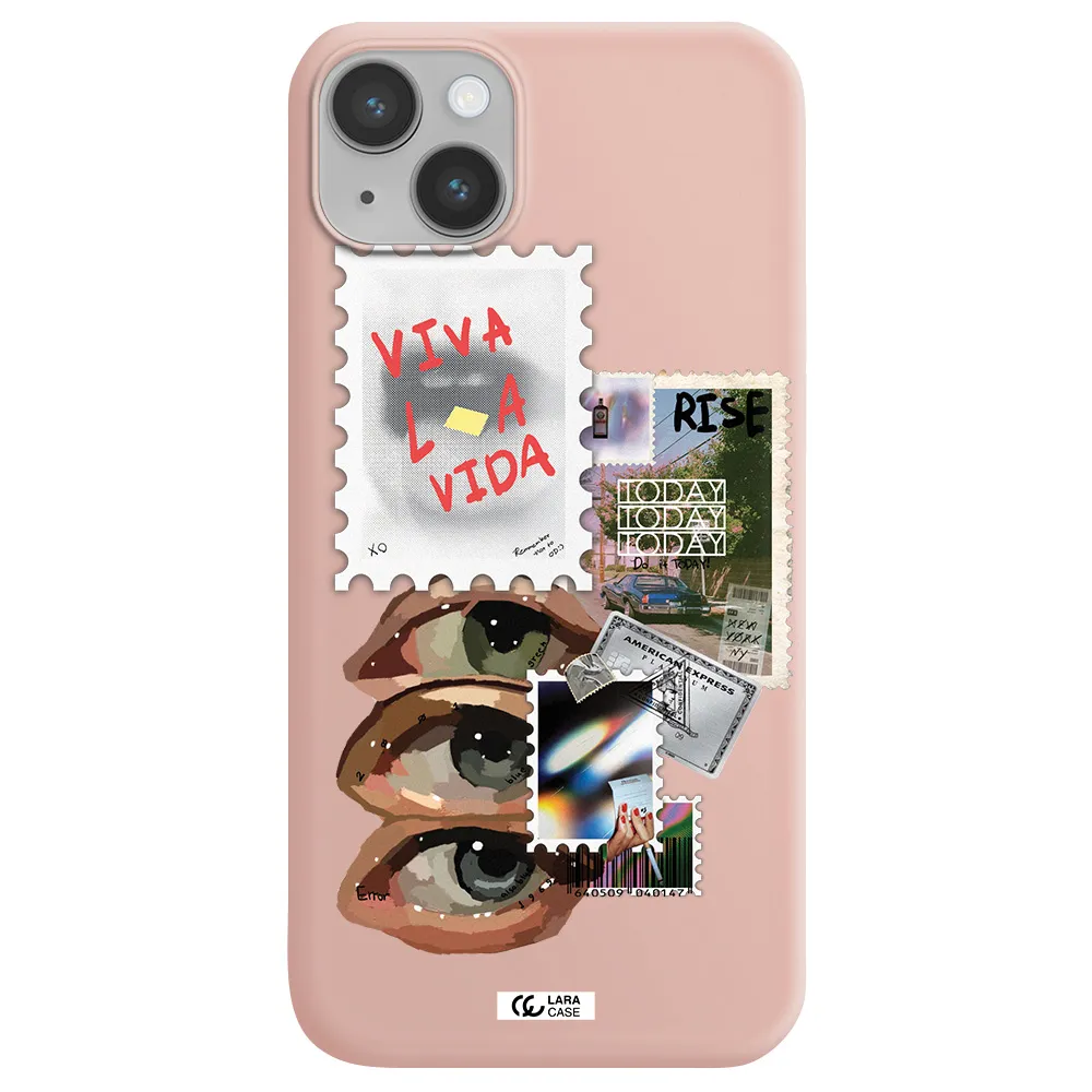 Stamp Apple iPhone 14 Silicone pastel pink Case