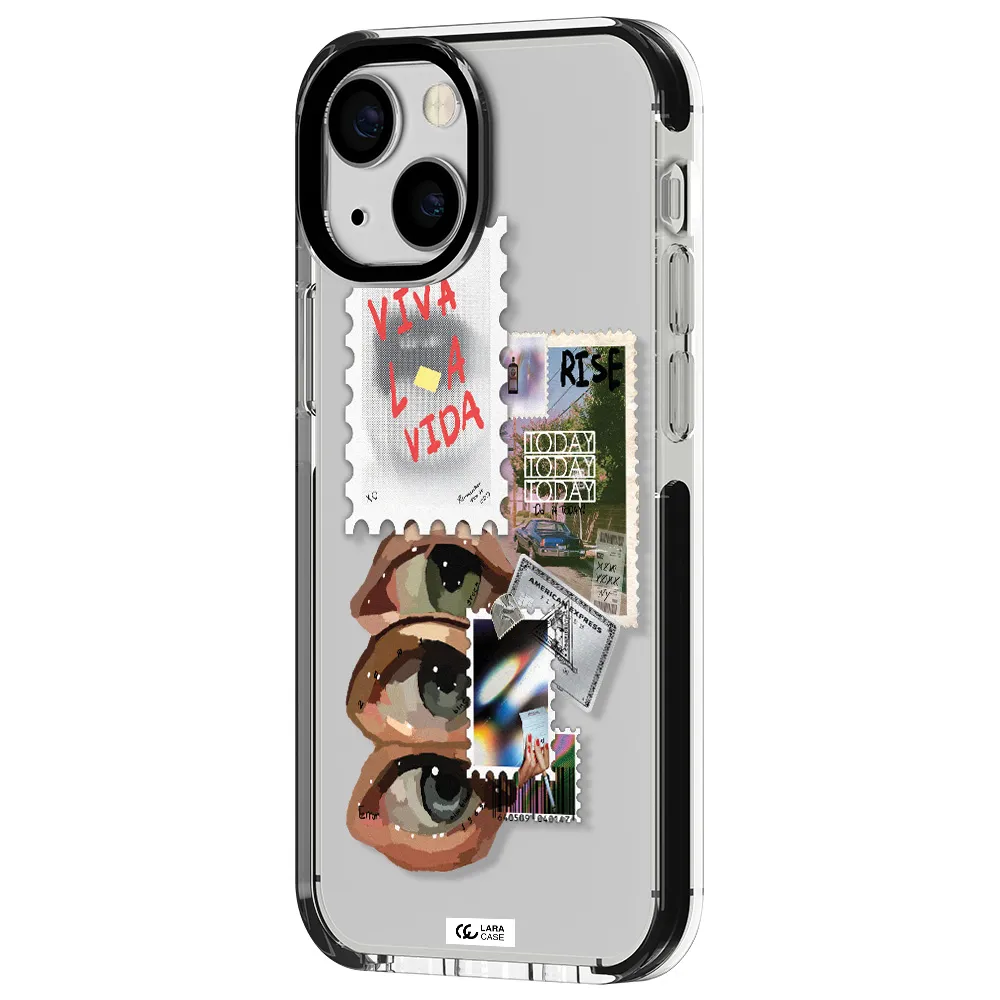 Stamp Apple iPhone 15 impact black border Case