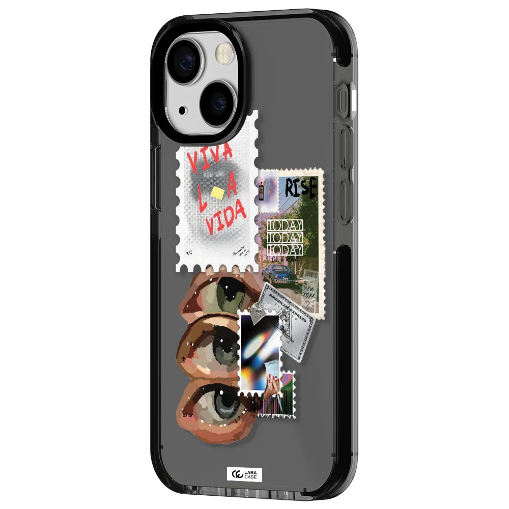 Stamp Apple iPhone 15 impact Smoke Black Case