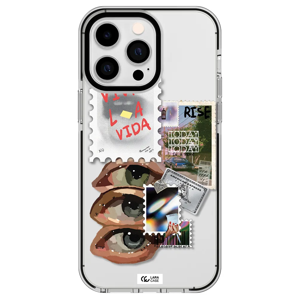 Stamp Apple iPhone 15 Pro Max impact black border Case