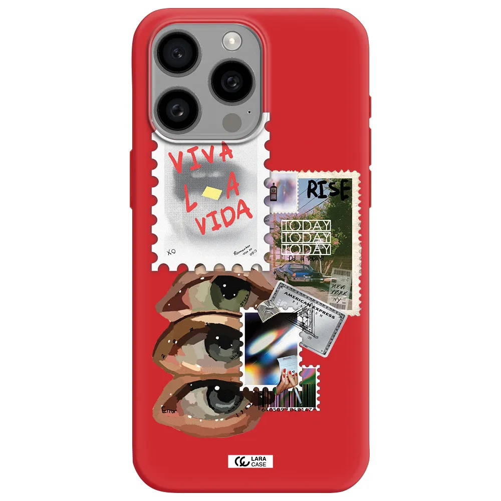 Stamp Apple Iphone 15 Pro Max Silicone Imperial Red Case