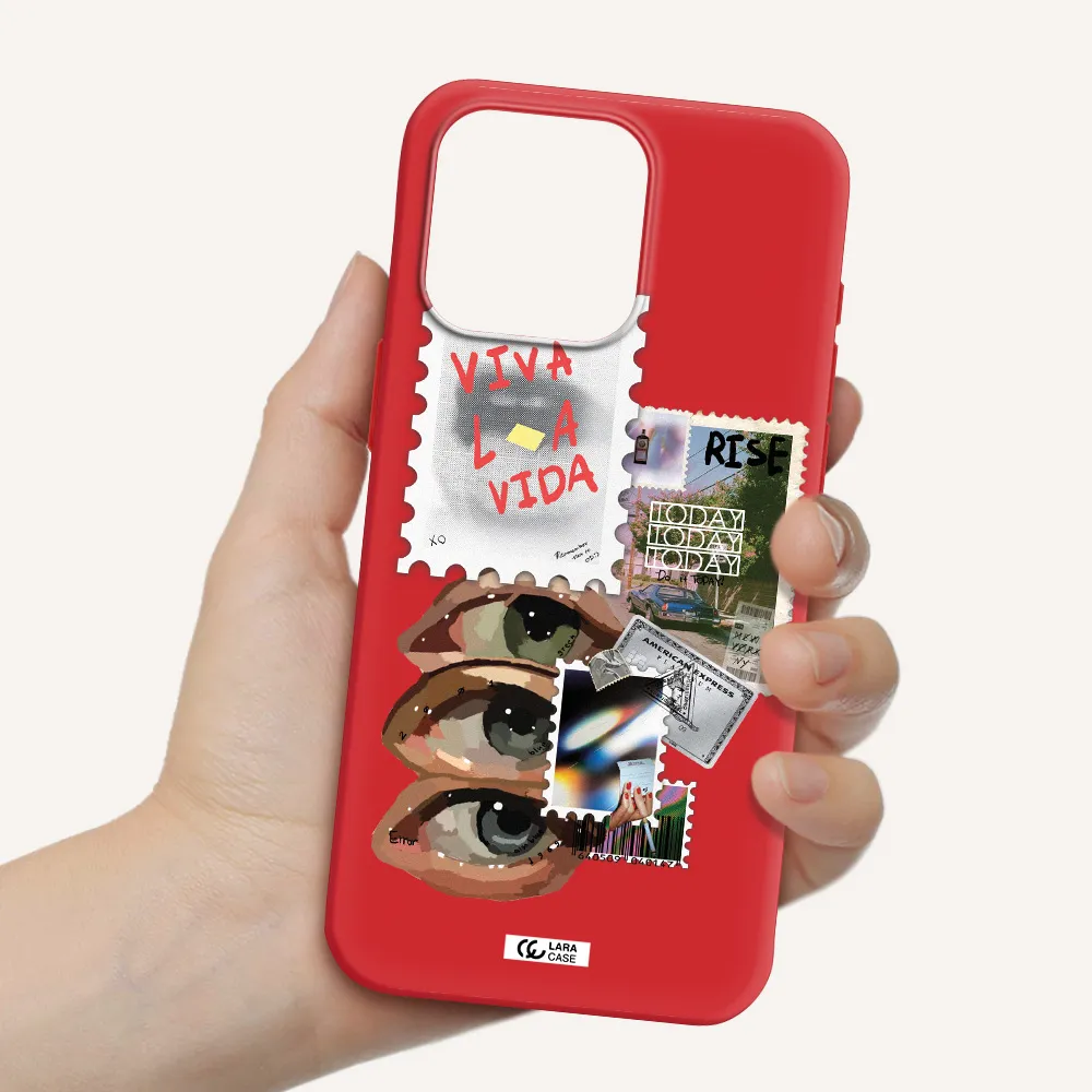 Stamp Apple Iphone 15 Pro Max Silicone Imperial Red Case