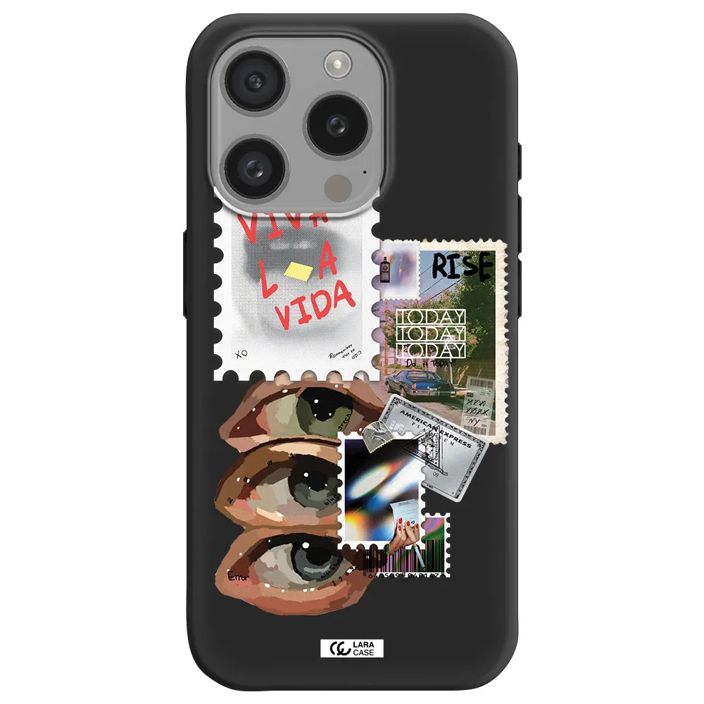 Stamp Apple Iphone 15 Pro Silicone Black Case