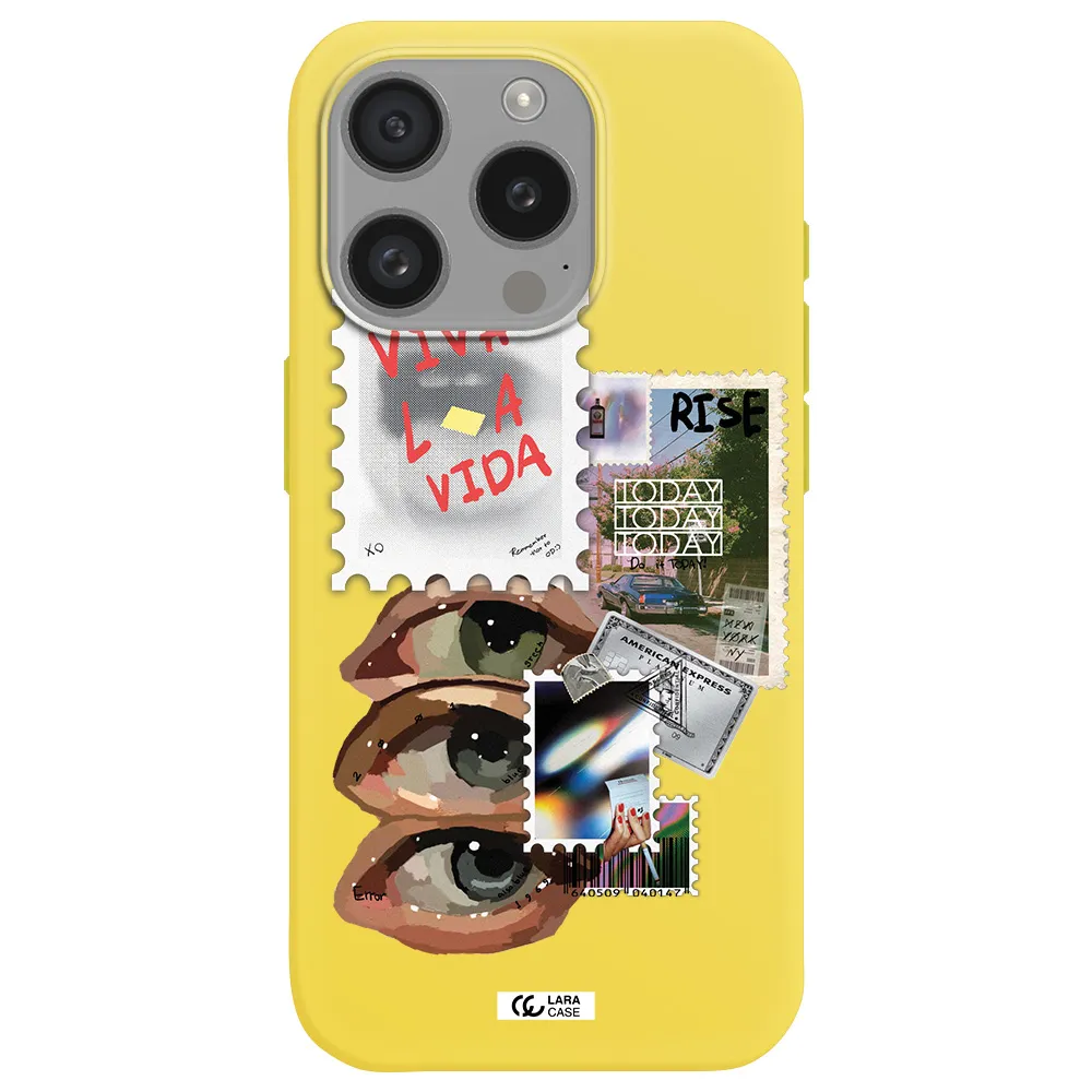 Stamp Apple Iphone 15 Pro Silicone Canary Yellow Case