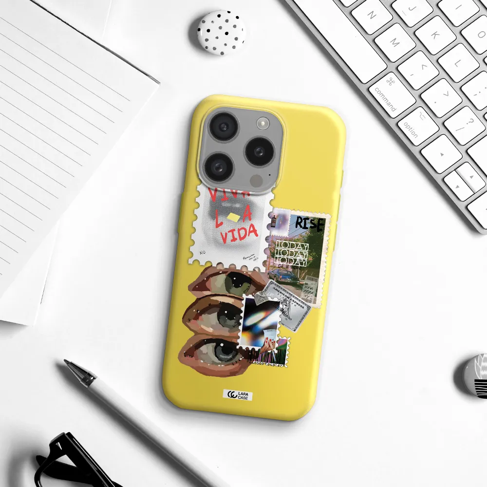 Stamp Apple Iphone 15 Pro Silicone Canary Yellow Case