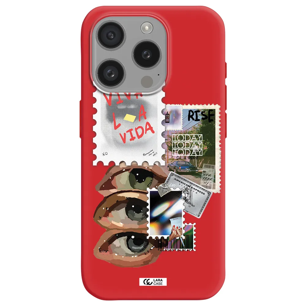 Stamp Apple Iphone 15 Pro Silicone Imperial Red Case