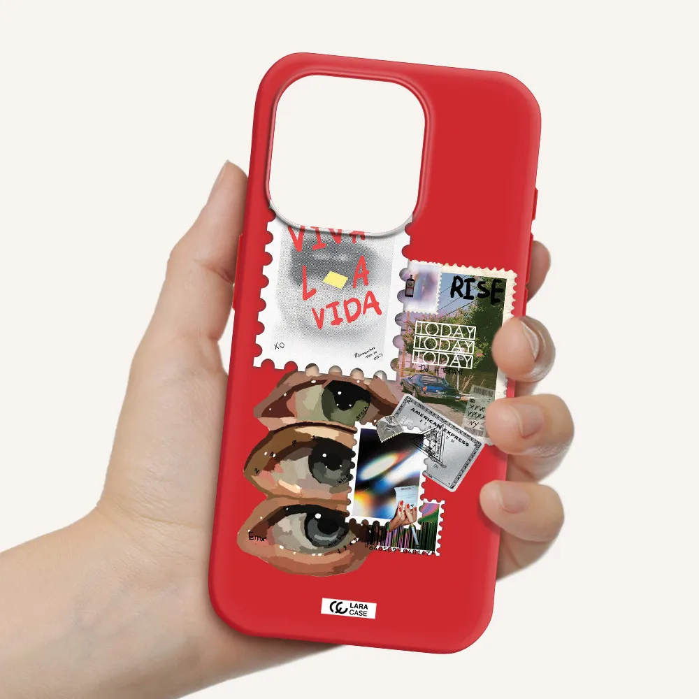 Stamp Apple Iphone 15 Pro Silicone Imperial Red Case