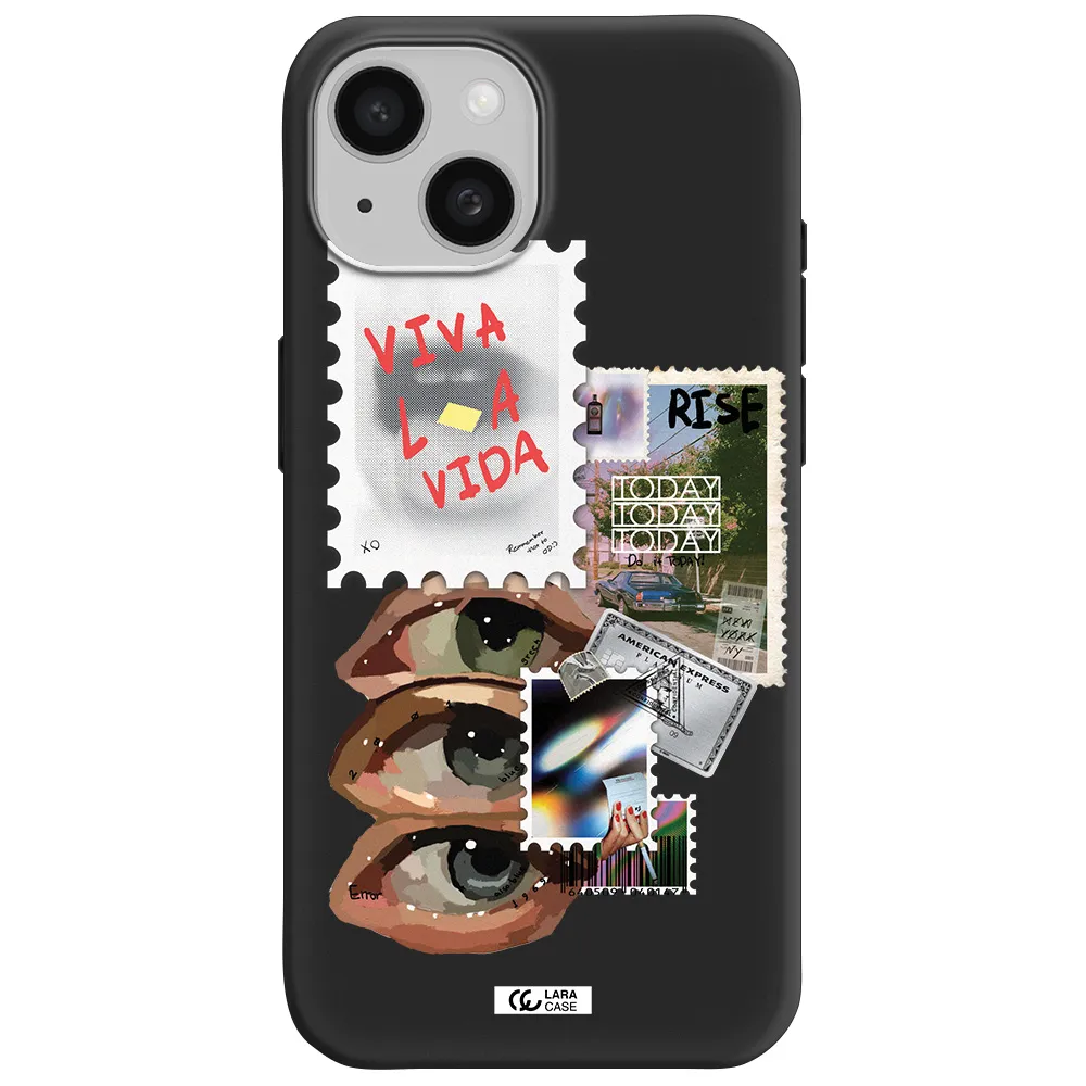 Stamp Apple iPhone 15 Silicone black Case