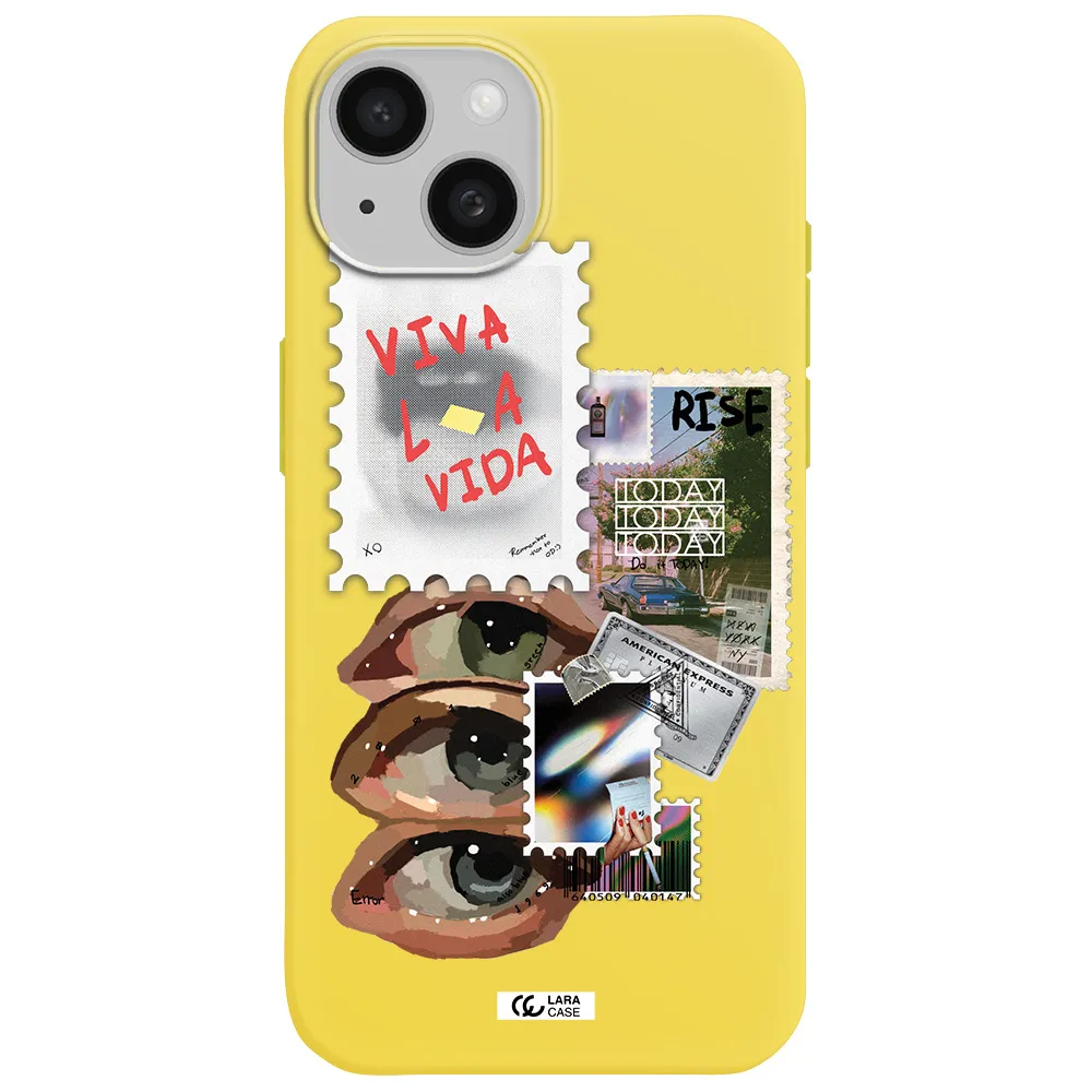 Stamp Apple iPhone 15 Silicone canary yellow Case
