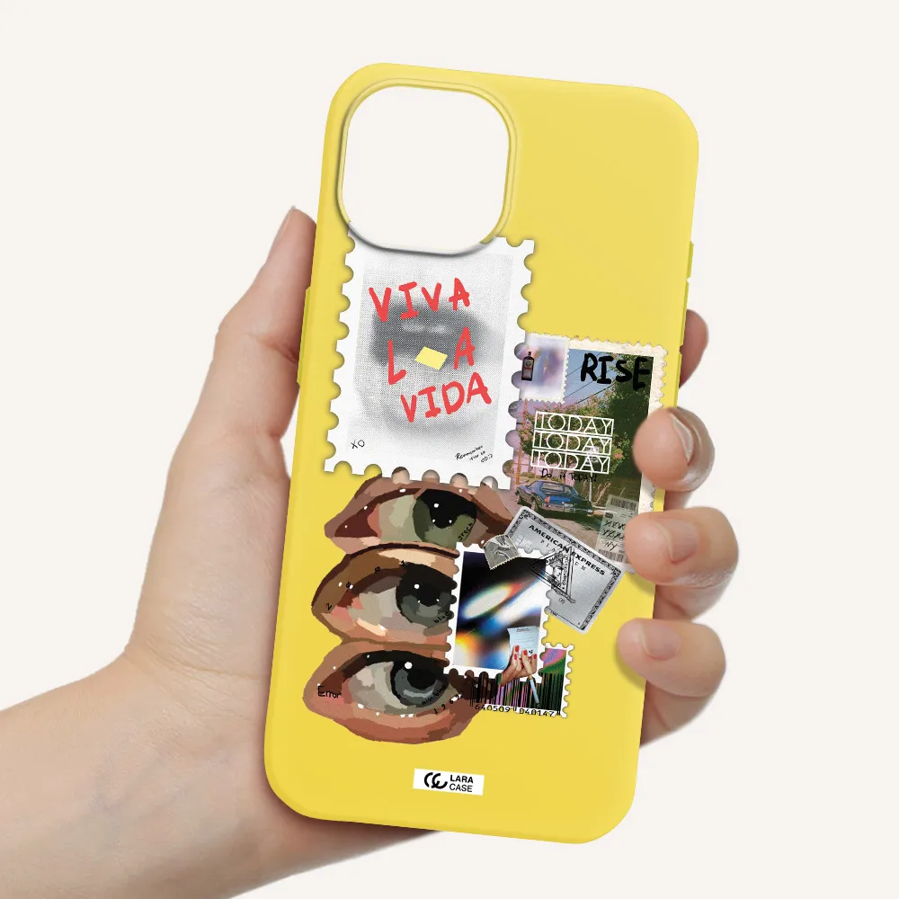 Stamp Apple iPhone 15 Silicone canary yellow Case