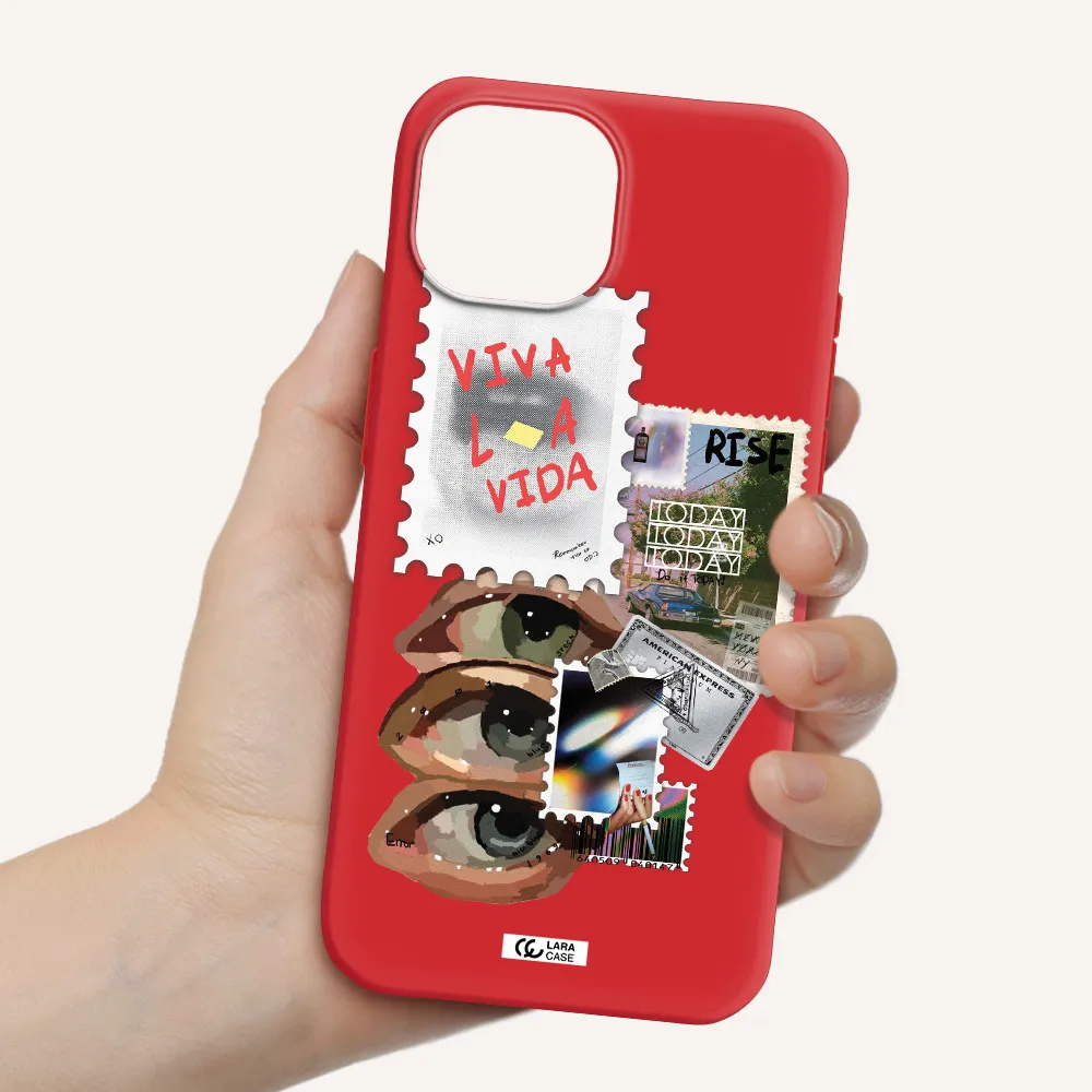 Stamp Apple Iphone 15 Silicone Imperial Red Case