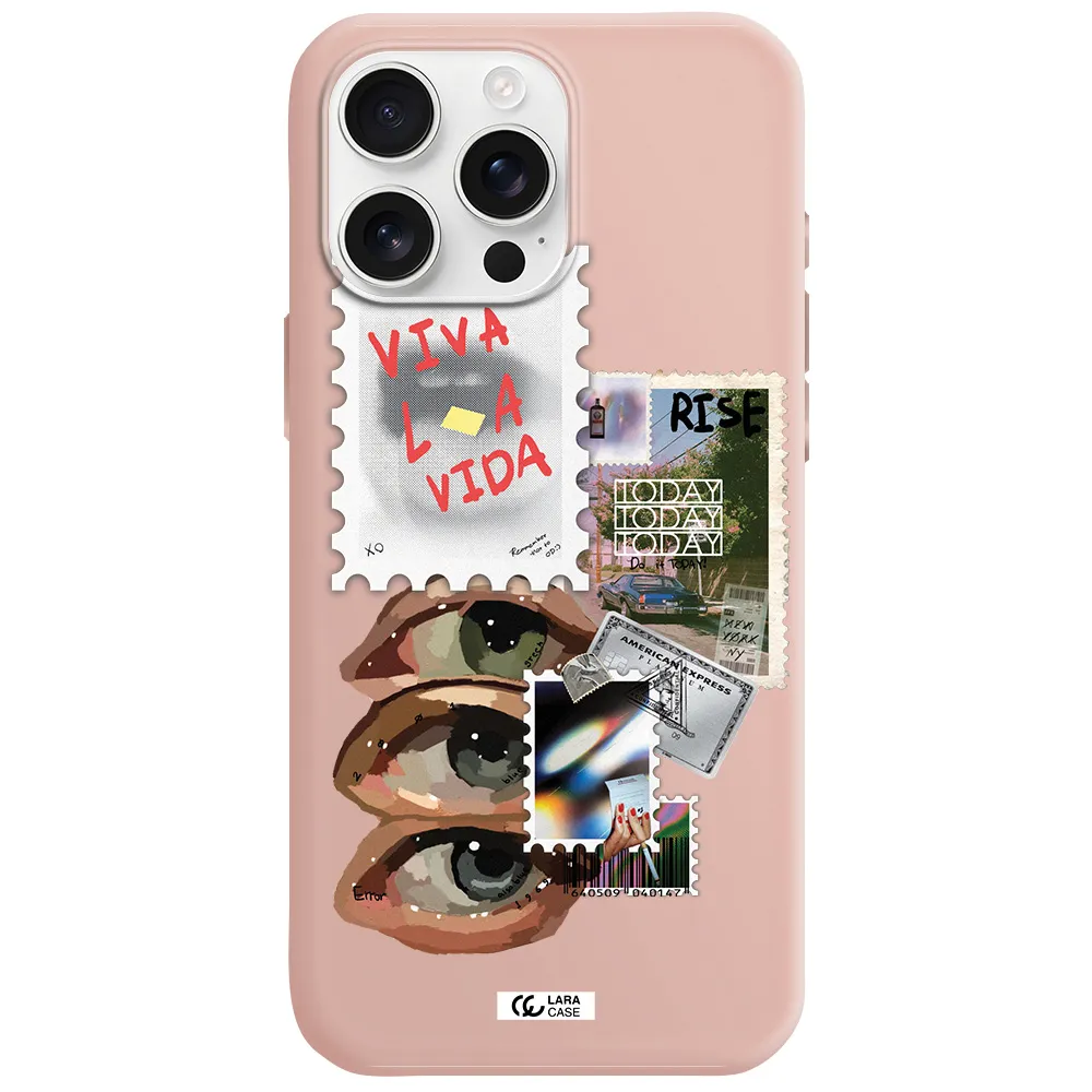 Stamp Apple Iphone 16 Pro Max Silicone Pastel Pink Case