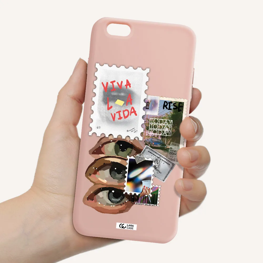 Stamp Apple iPhone 6 plus Silicone pastel pink Case