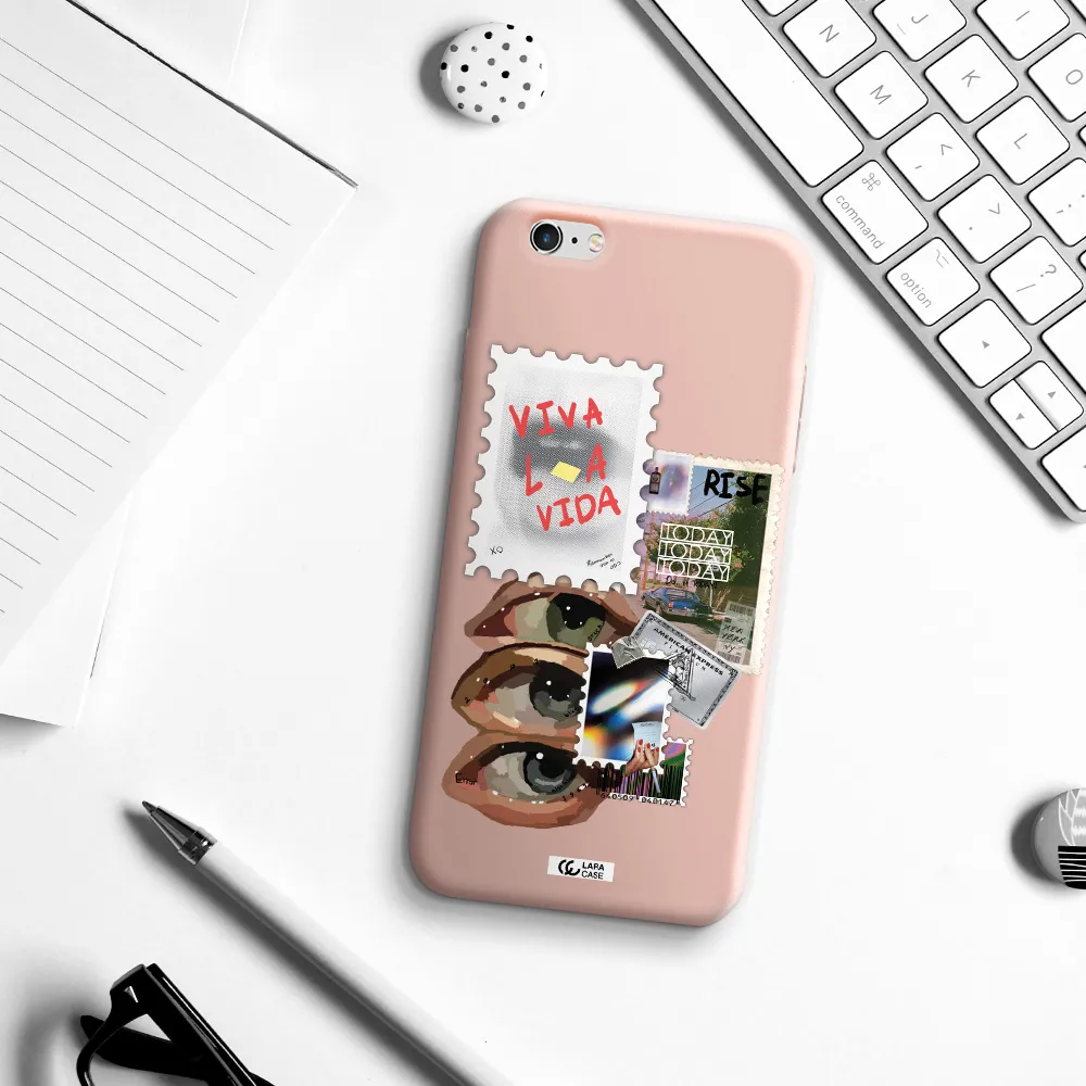 Stamp Apple iPhone 6 plus Silicone pastel pink Case
