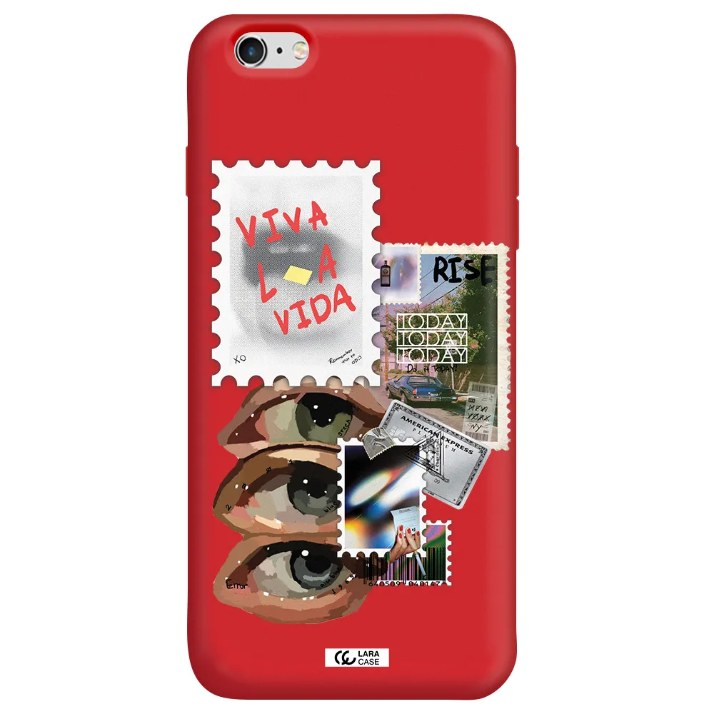 Stamp Apple iPhone 6 s plus Silicone Imperial Red Case
