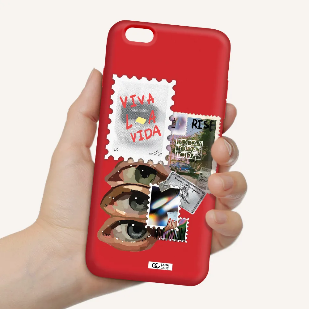 Stamp Apple iPhone 6 s plus Silicone Imperial Red Case