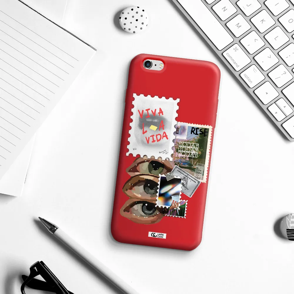 Stamp Apple iPhone 6 s plus Silicone Imperial Red Case