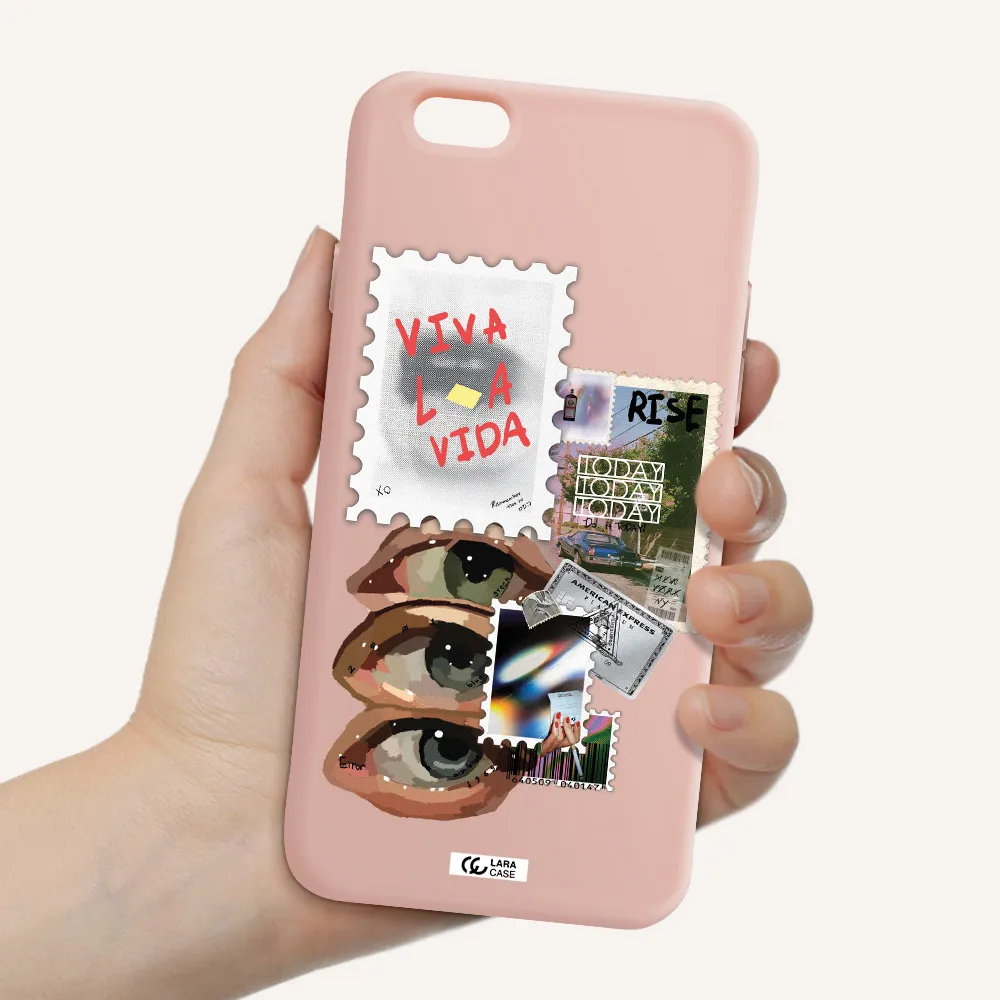 Stamp Apple iPhone 6 Silicone pastel pink Case