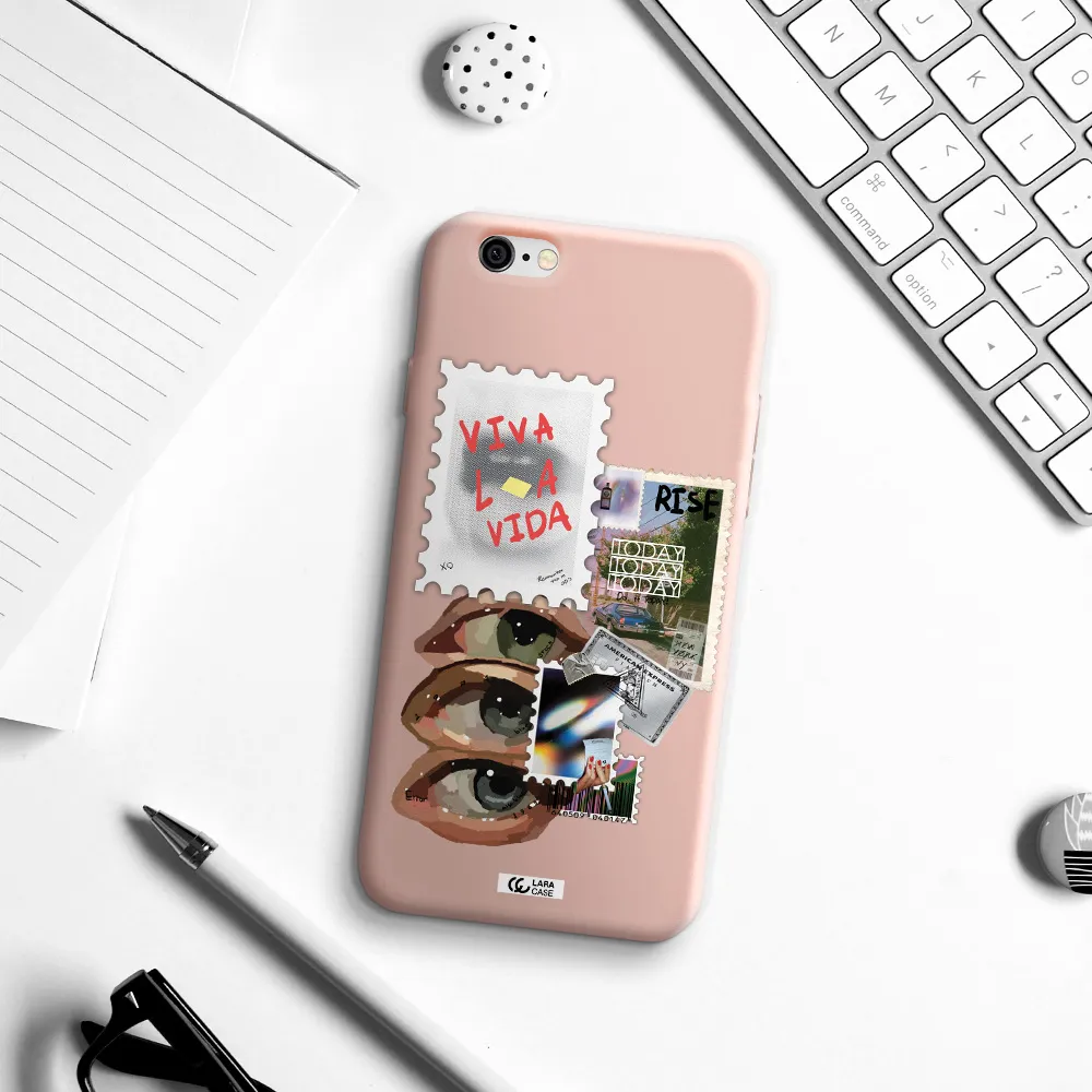 Stamp Apple iPhone 6 Silicone pastel pink Case