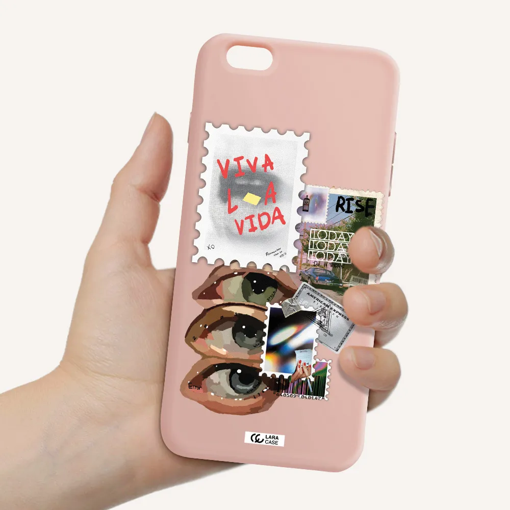 Stamp Apple iPhone 6S Silicone pastel pink Case