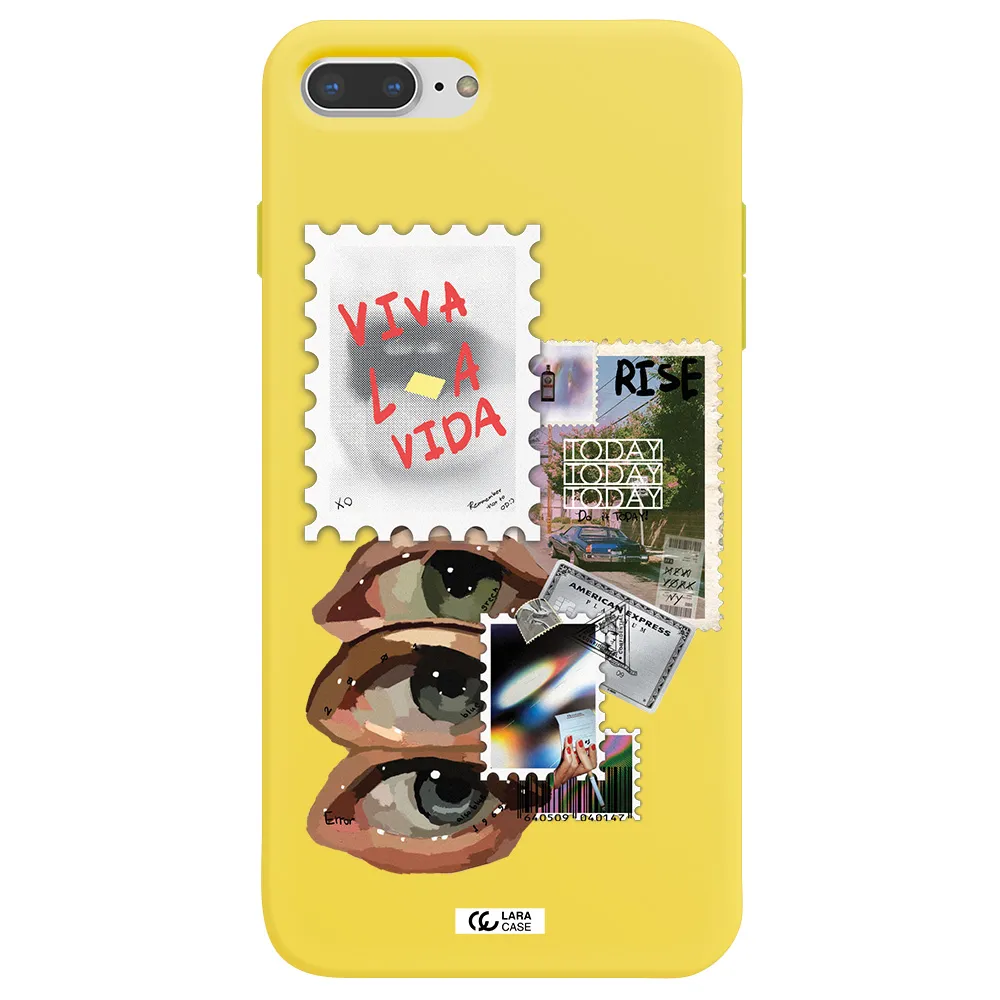 Stamp Apple iPhone 7 plus Silicone canary yellow Case